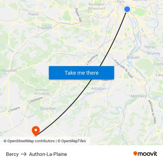Bercy to Authon-La-Plaine map