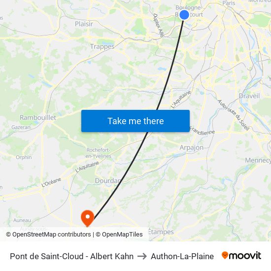 Pont de Saint-Cloud - Albert Kahn to Authon-La-Plaine map