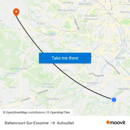 Ballancourt-Sur-Essonne to Autouillet map