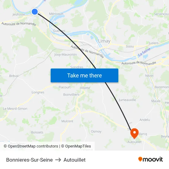 Bonnieres-Sur-Seine to Autouillet map