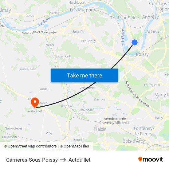 Carrieres-Sous-Poissy to Autouillet map