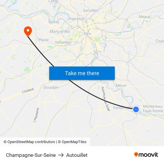 Champagne-Sur-Seine to Autouillet map