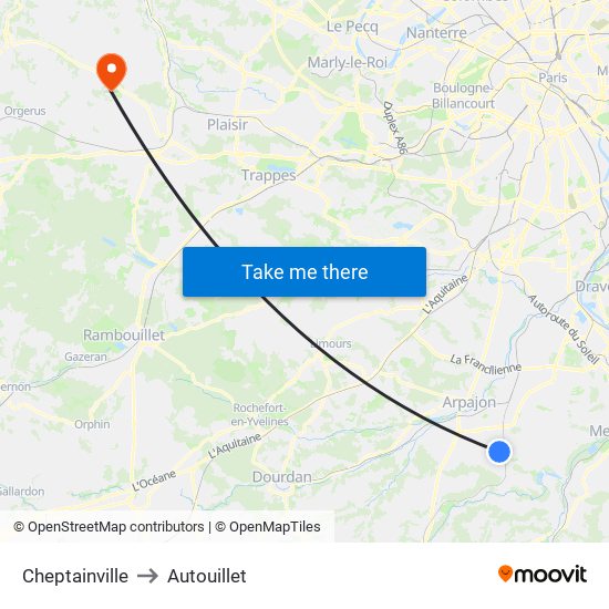 Cheptainville to Autouillet map