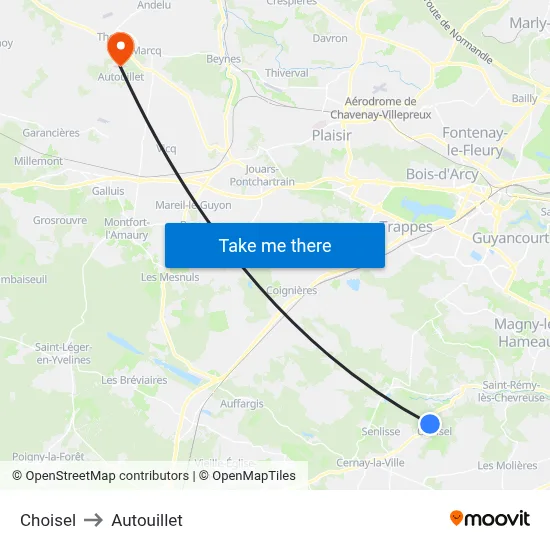 Choisel to Autouillet map