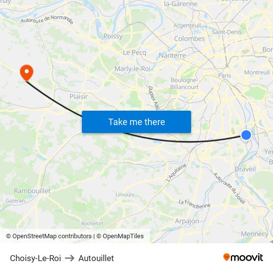 Choisy-Le-Roi to Autouillet map