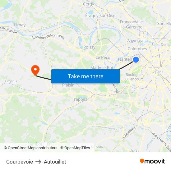 Courbevoie to Autouillet map