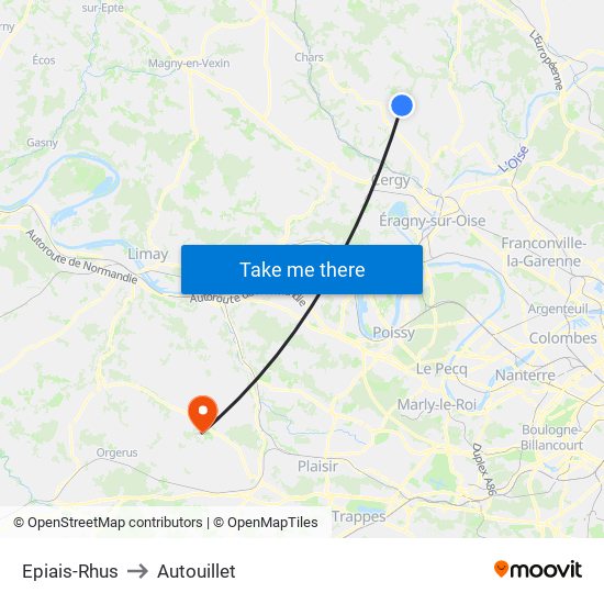 Epiais-Rhus to Autouillet map