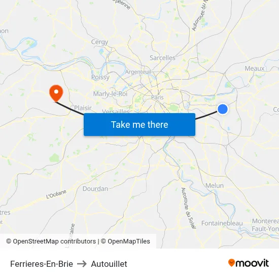 Ferrieres-En-Brie to Autouillet map
