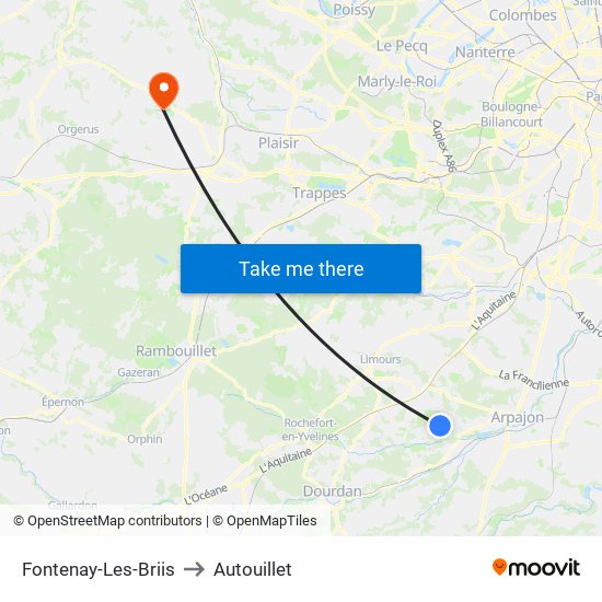 Fontenay-Les-Briis to Autouillet map