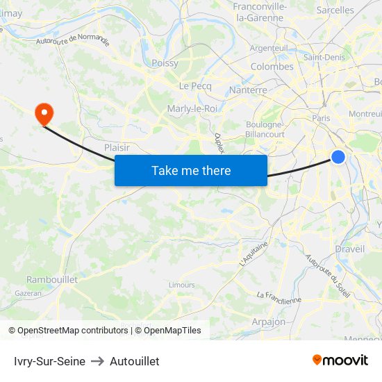 Ivry-Sur-Seine to Autouillet map