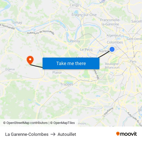 La Garenne-Colombes to Autouillet map