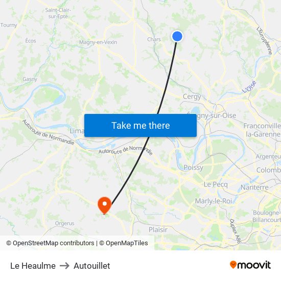 Le Heaulme to Autouillet map
