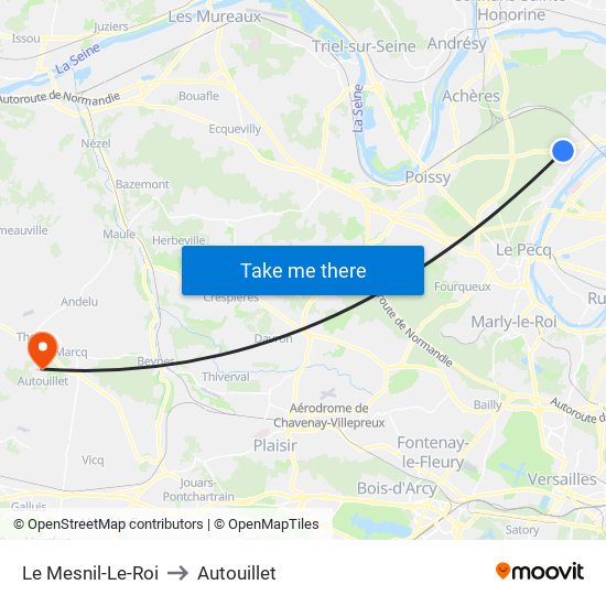 Le Mesnil-Le-Roi to Autouillet map