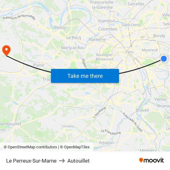 Le Perreux-Sur-Marne to Autouillet map