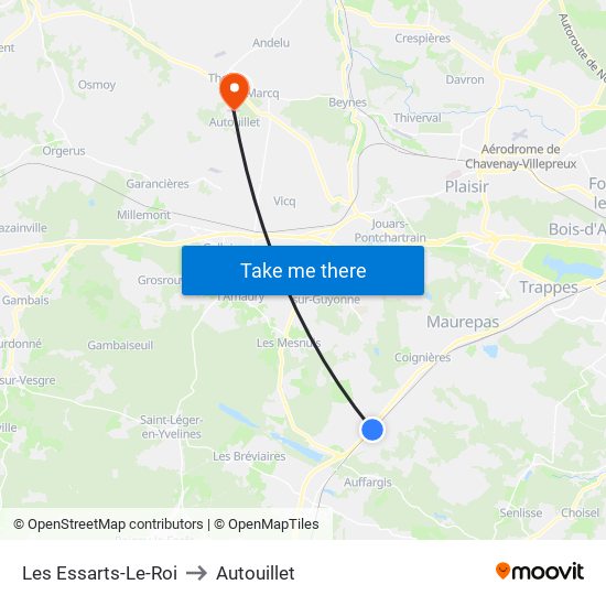 Les Essarts-Le-Roi to Autouillet map