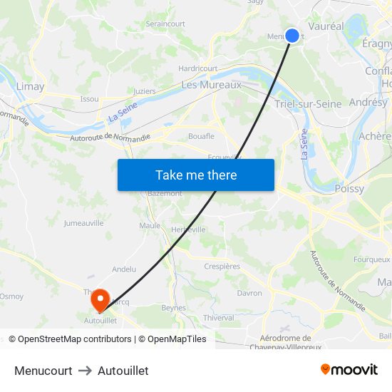 Menucourt to Autouillet map