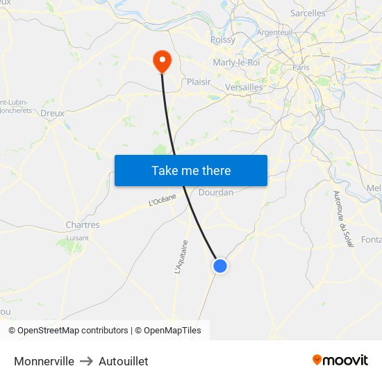 Monnerville to Autouillet map