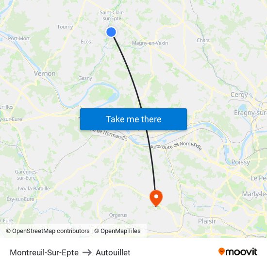 Montreuil-Sur-Epte to Autouillet map