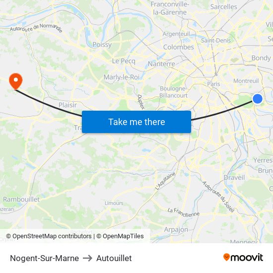 Nogent-Sur-Marne to Autouillet map