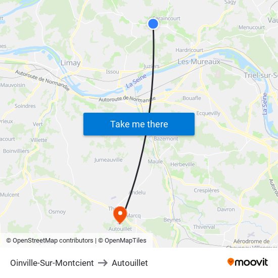 Oinville-Sur-Montcient to Autouillet map