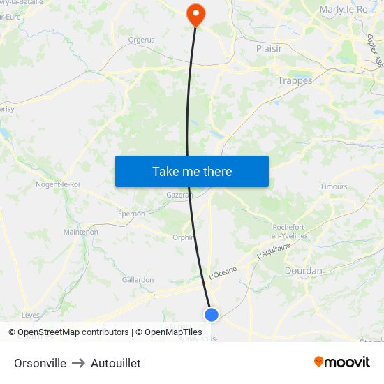 Orsonville to Autouillet map