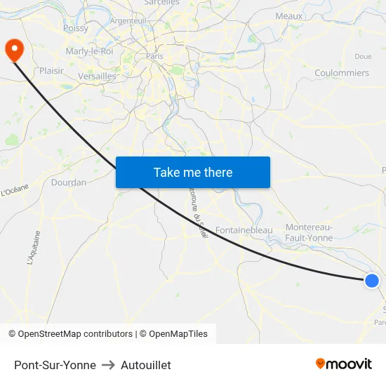 Pont-Sur-Yonne to Autouillet map