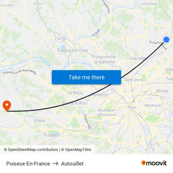 Puiseux-En-France to Autouillet map