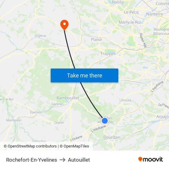 Rochefort-En-Yvelines to Autouillet map