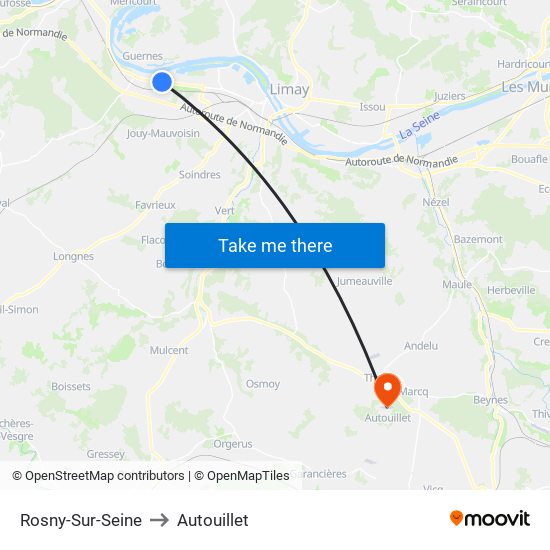 Rosny-Sur-Seine to Autouillet map