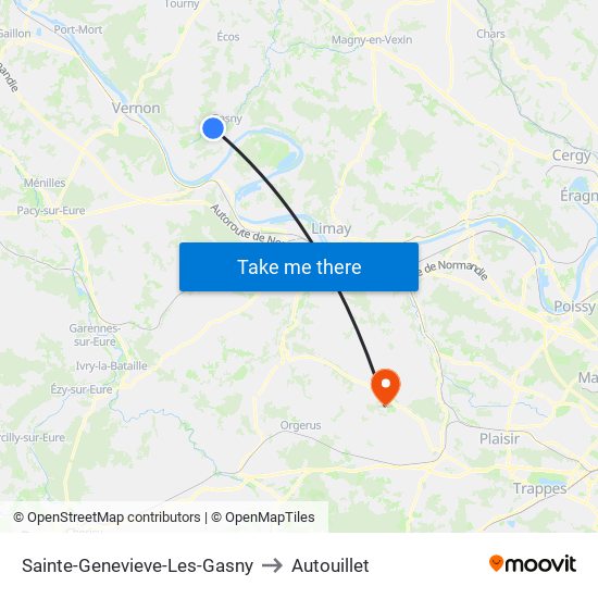 Sainte-Genevieve-Les-Gasny to Autouillet map