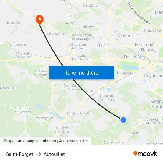 Saint-Forget to Autouillet map