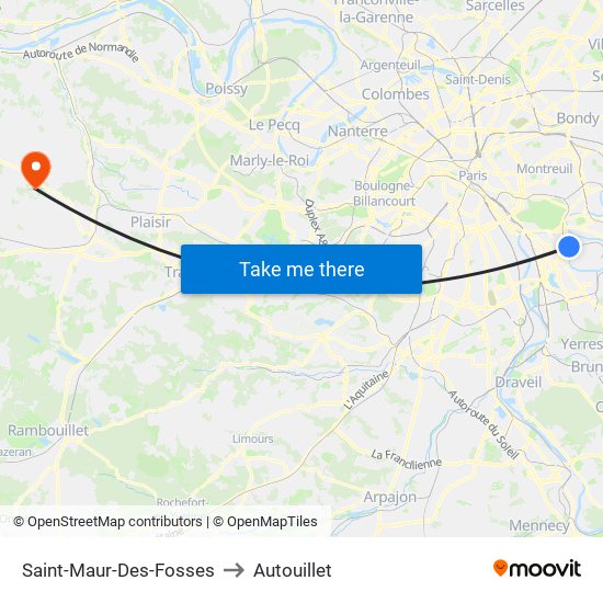 Saint-Maur-Des-Fosses to Autouillet map