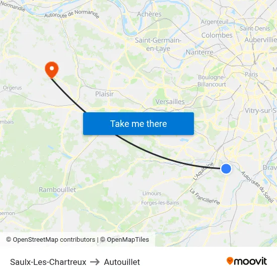 Saulx-Les-Chartreux to Autouillet map
