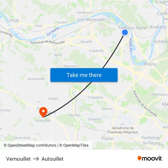 Vernouillet to Autouillet map