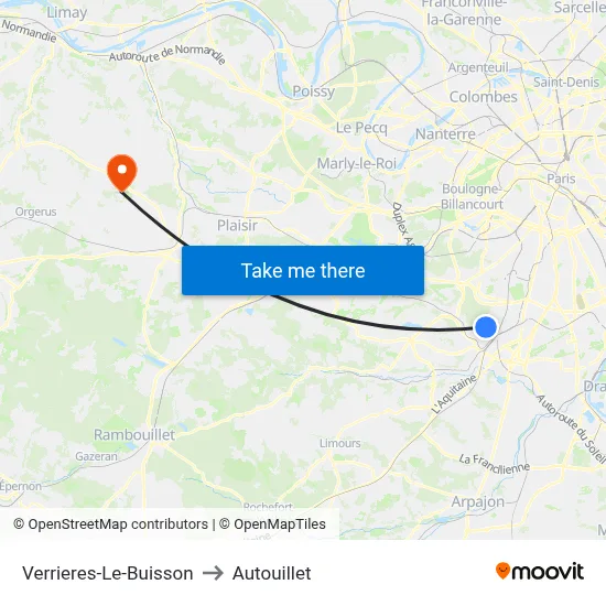 Verrieres-Le-Buisson to Autouillet map