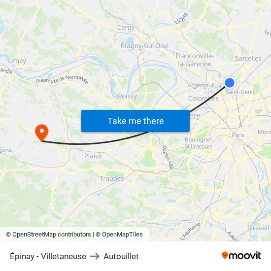 Épinay - Villetaneuse to Autouillet map