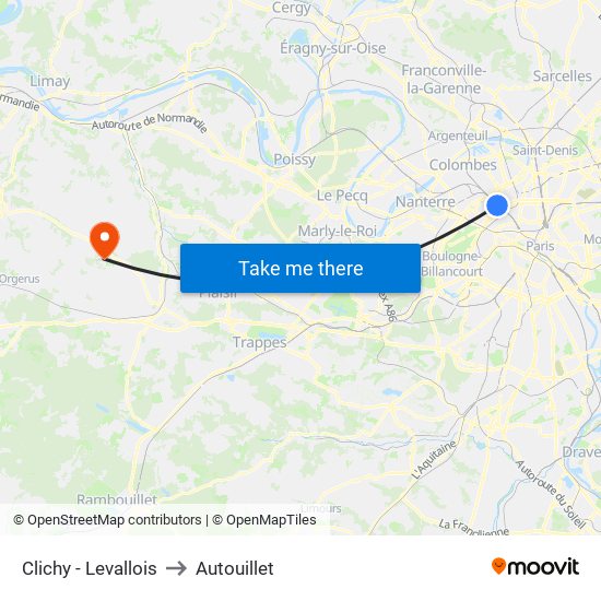 Clichy - Levallois to Autouillet map
