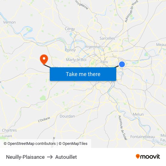 Neuilly-Plaisance to Autouillet map