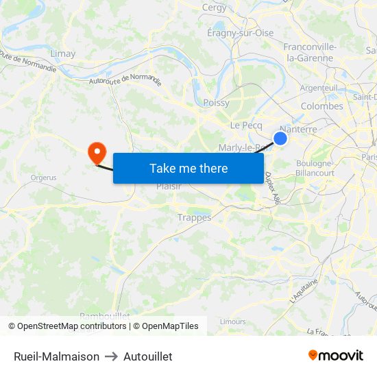Rueil-Malmaison to Autouillet map