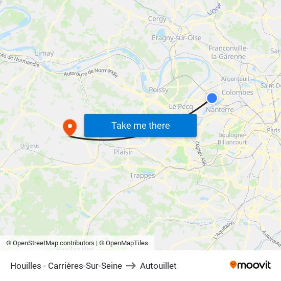 Houilles - Carrières-Sur-Seine to Autouillet map