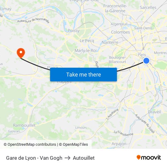 Gare de Lyon - Van Gogh to Autouillet map