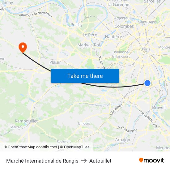 Marché International de Rungis to Autouillet map