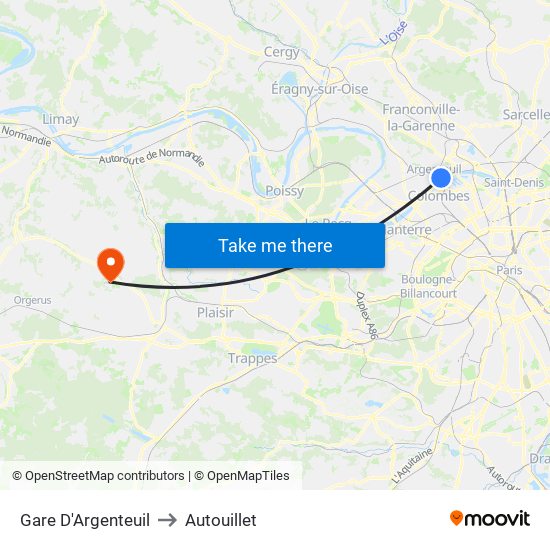 Gare D'Argenteuil to Autouillet map