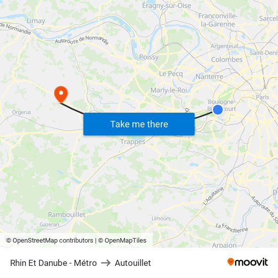 Rhin Et Danube - Métro to Autouillet map