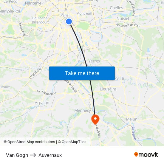 Van Gogh to Auvernaux map