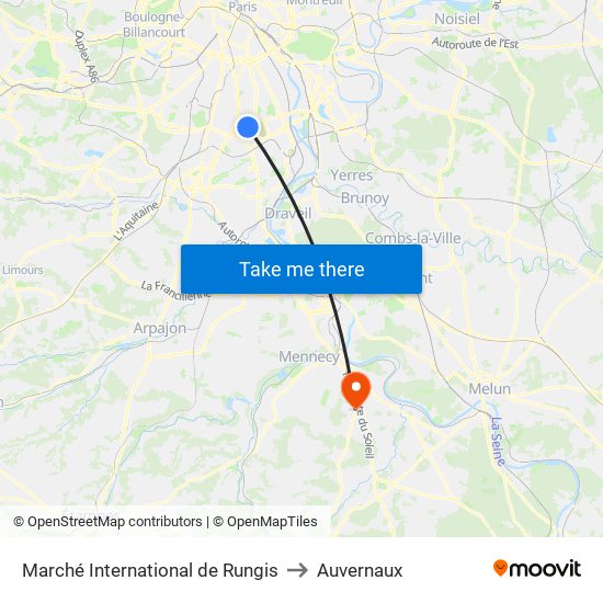 Marché International de Rungis to Auvernaux map