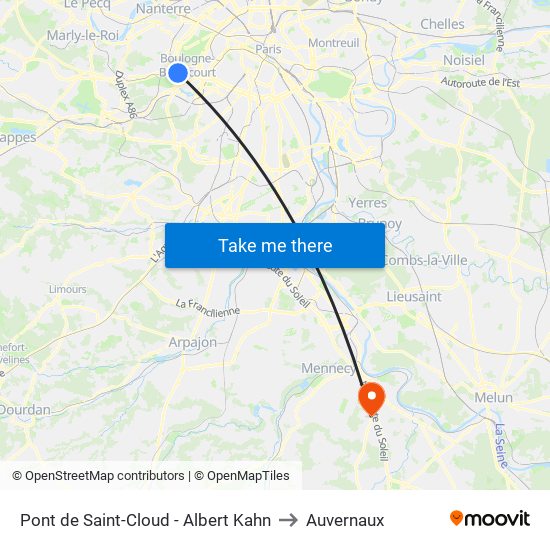 Pont de Saint-Cloud - Albert Kahn to Auvernaux map