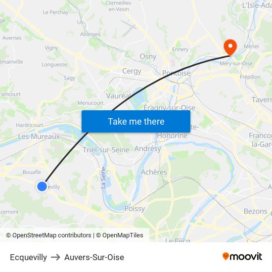 Ecquevilly to Auvers-Sur-Oise map