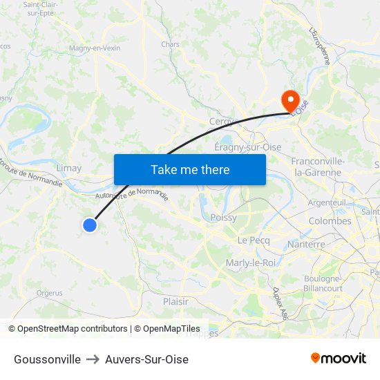 Goussonville to Auvers-Sur-Oise map
