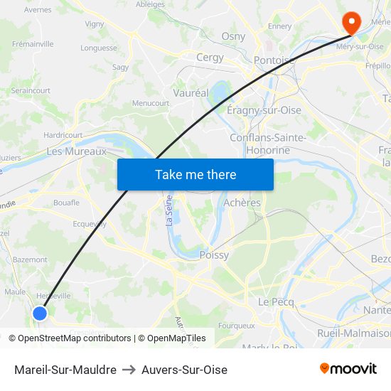 Mareil-Sur-Mauldre to Auvers-Sur-Oise map